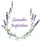 Watercolor decorative elements - wreath with lavender