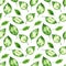 Watercolor delicate tropical leaves seamless pattern.