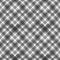 Watercolor diagonal stripe plaid seamless pattern. Black gray stripes on white background