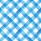 Watercolor diagonal stripe plaid seamless pattern. Blue stripes on white background