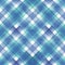 Watercolor diagonal stripe plaid seamless pattern. Blue and teal stripes on white background