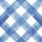 Watercolor diagonal stripe plaid seamless pattern. Indigo blue stripes on white background