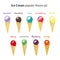 Watercolor different ice cream flavors set