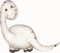 Watercolor dinosaur illustration for kids, cute dino animal clipart, nursery print