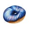 Watercolor donut in glaze. Hand painting sweet on a white isolated background. For designers, menu, shop, bar, bistro