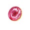 Watercolor donut with pink