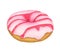 Watercolor donut with pink frosting