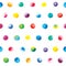 Watercolor dots pattern. Colorful polka dot pattern on a white background