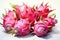 Watercolor dragonfruit isolated on white. AI Generated
