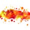 Watercolor drawing orange autumn tape with splashes