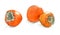 Watercolor drawing of persimmons for decorative design. Watercolor illustration of several orange sweet persimmon fruits with a