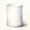 Watercolor Drawing Of Porcelain-style Empty Can