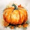 Watercolor drawing of a pumpkin. Watercolor illustration. AI generated