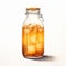 Watercolor Drawing Of A Single Kombucha On White Background