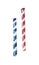 Watercolor drinking straws in the main colors of the US flag.