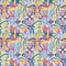 Watercolor East Seamless pattern