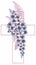 Watercolor Easter Cross Clipart, Hydrangea Flowers Frame Clip art, Blue and Violet Baptism Crosses, Religious illustration Wedding