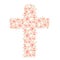 Watercolor Easter Cross Clipart, Spring Coral Floral Arrangements, Baptism Crosses DIY Invitation, Greenery Easter clipart, Holy