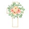 Watercolor Easter Cross Clipart, Spring Floral Arrangements, Baptism Crosses DIY Invitation, Greenery Easter clipart, Golden frame