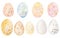 Watercolor Easter Egg Clipart, Bird eggs Wall Art, Spring Festive Graphics Poster, Chicken egg clip art PNG, Scrapbook, Religious