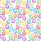 Watercolor Easter eggs background. Hand-drawn colorful holiday eggs seamless pattern