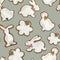 Watercolor easter gingerbread cookies seamless pattern