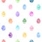 Watercolor Easter, Paschal eggs seamless vector pattern