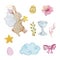 Watercolor easter set baby angels for spring design