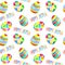 Watercolor egg seamless patten with etterrng happy easter