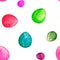 Watercolor eggs in a minimalistic seamless pattern.