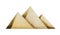 Watercolor Egyptian Giza pyramids illustration in minimalist simple style. Clipart for Passover seder decor and design