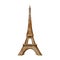 Watercolor Eiffel tower in Paris. Paris sightseeing landmark tower. French tourist attraction. Hand drawn design element