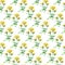 Watercolor elecampane herb. seamless pattern