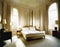 Watercolor of Elegant urban bedroom luxurious