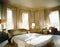 Watercolor of Elegant urban bedroom luxurious