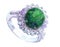 Watercolor emerald ring  illustration isolated