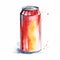 Watercolor Energy Drink: Vibrant And Detailed Can Illustration