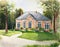 Watercolor of english garden home house design