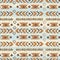 Watercolor ethnic boho seamless pattern of ornament, tribal sign on beige-blue background