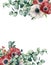 Watercolor eucalyptus and anemone floral card. Hand painted red and white flowers, eucalyptus leaves isolated on white