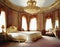 Watercolor of Extravagant bedroom featuring lavish baroque