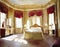 Watercolor of Extravagant bedroom featuring lavish baroque