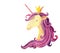 Watercolor fairy tale card with magic unicorn