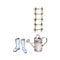 watercolor farm boots watering can and ladder