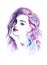 Watercolor fashion purple woman portrait