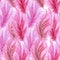 Watercolor fashion seamless pattern with pink feathers on light pink background. Vintage print