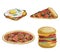 Watercolor fast food illustration element.