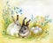 Watercolor Fauna Collection: Rabbit