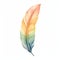 Watercolor Feather Icon For Lomi Lomi Massage And Health Work