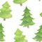 Watercolor fir seamless pattern. Hand drawn evergreen plants isolated on white background. Spruce backdrop for decoration,